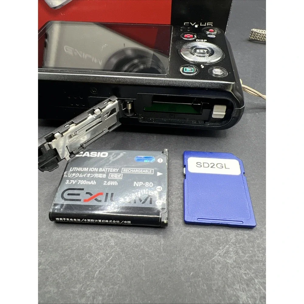 Casio Exilim EX-H5 12.1MP Digital Camera Black Box W/Paperwork Charger - Tested
